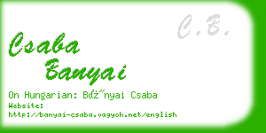 csaba banyai business card